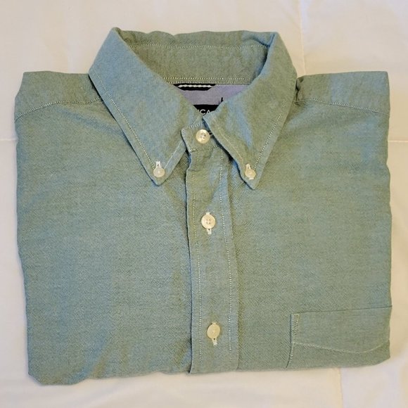 ❣️HP❣️Nautica men's olive casual long sleeve button up shirt size: L - Picture 2 of 2